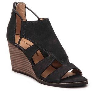 Lucky Brand Joellen Leather Wedge Sandals